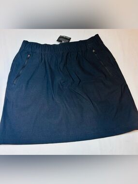 Eddie Bauer Skort Womens 6 Black Pull On Zip Closure Pockets Activewear NWT